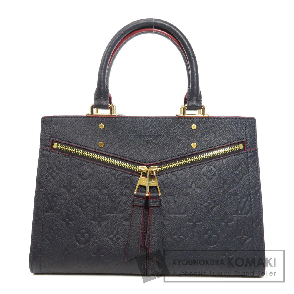 Louis Vuitton Three Top Handle Bag Empreinte Leather Blue Black